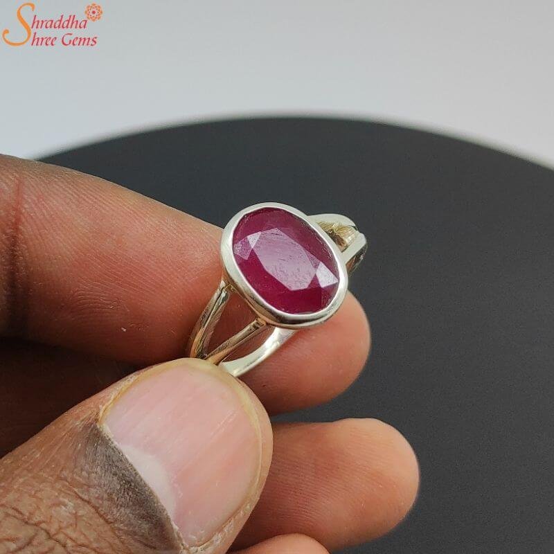 Certified Ruby (Manik) Gemstone Ring, July Birthstone Ring