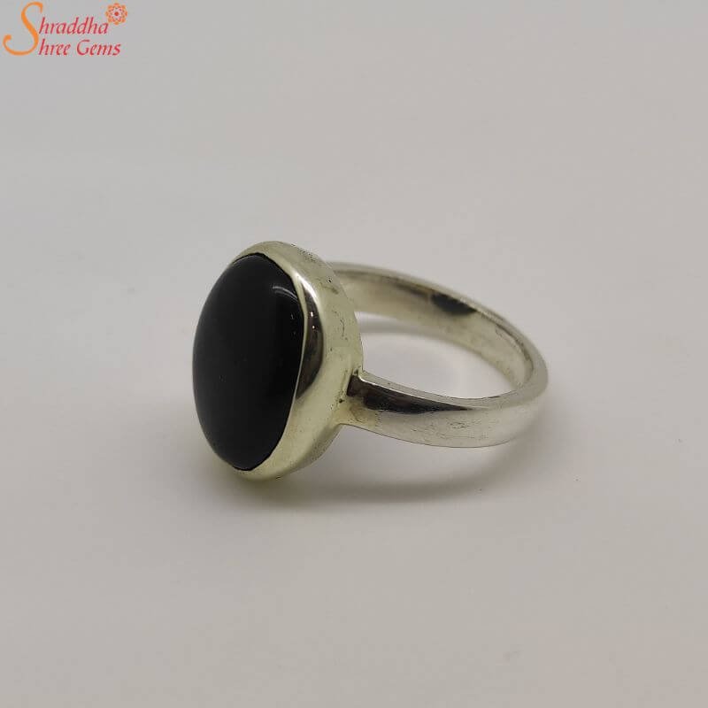 Natural Black Onyx Ring, Sulemani Hakik Ring
