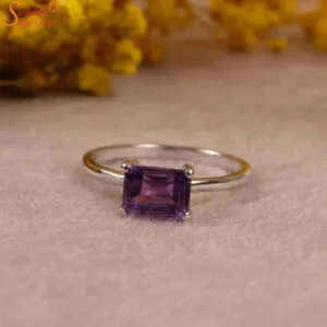 amethyst silver ring