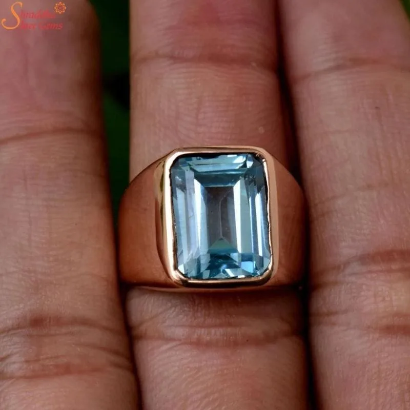 aquamarine men ring