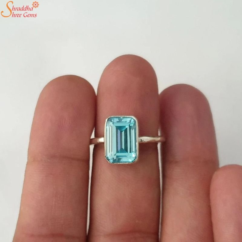 Natural Aquamarine Ring, Handmade Gemstone Ring