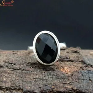 black onyx silver ring