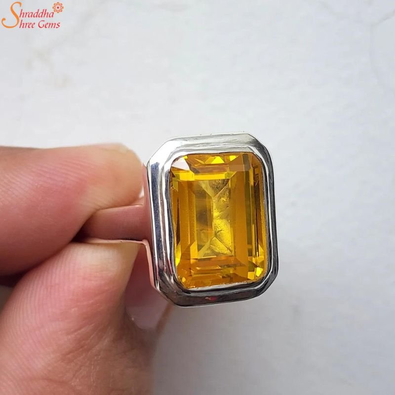 Citrine Engagement Ring, Yellow Gemstone Ring