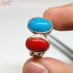 coral and turquoise ring