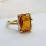 cushion shape citrine ring