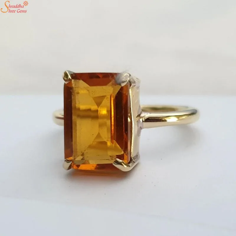 cushion shape citrine ring