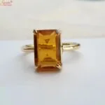 cushion shape citrine ring