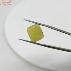 cushion shape yellow sapphire gemstone