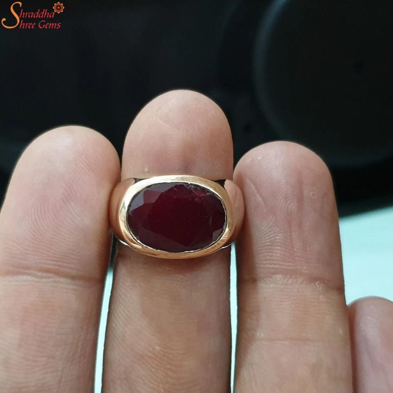 Dark Red Ruby Ring, Manik Stone Ring
