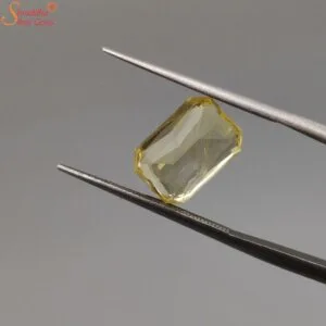 emerald shape yellow sapphire gemstone