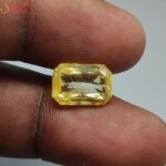 emerald shape yellow sapphire gemstone