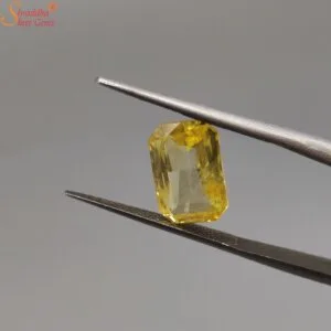 emerald shape yellow sapphire gemstone