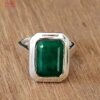 emerald sterling silver ring