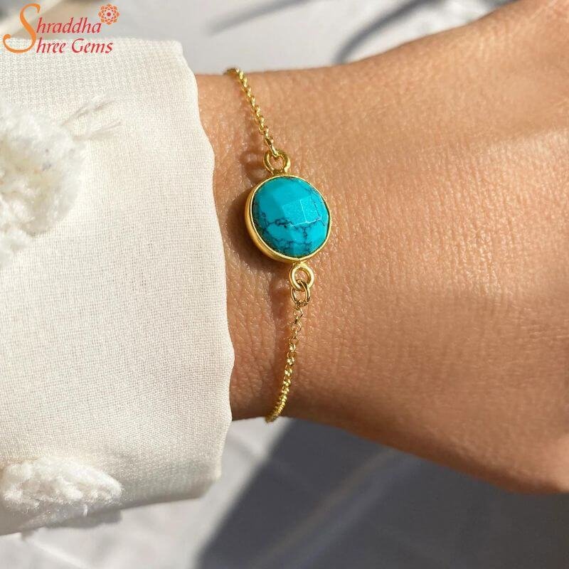 Kingman Turquoise Bracelet - Native American Turquoise Jewelry - Dakota Sky  Stone