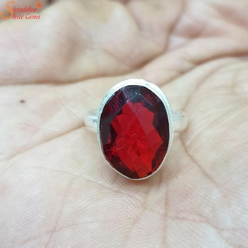 Hessonite Garnet Ring, Gomed Gemstone Ring