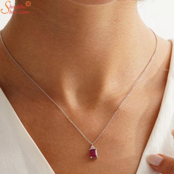 july birthstone ruby pendant