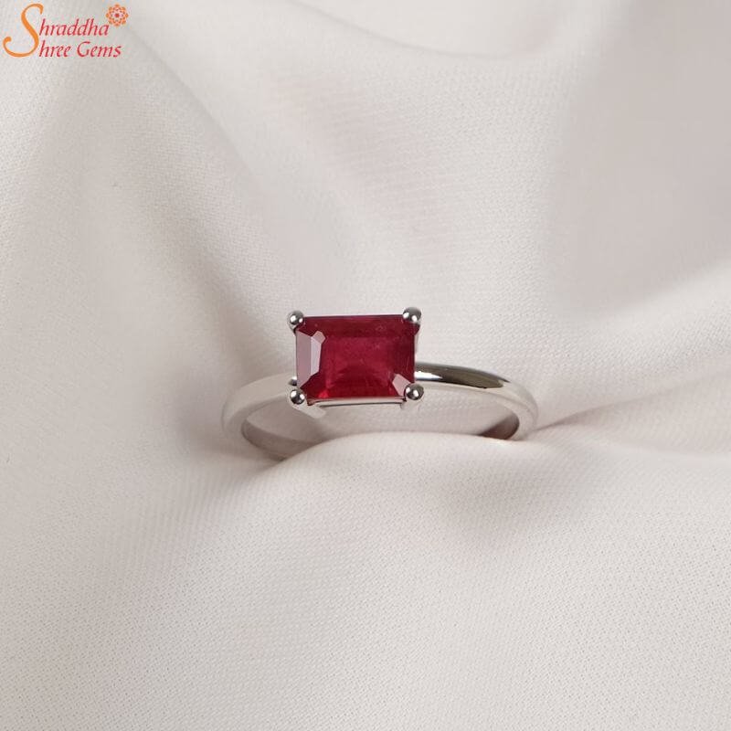 Natural Ruby Engagement Ring, July Birthstone Ring