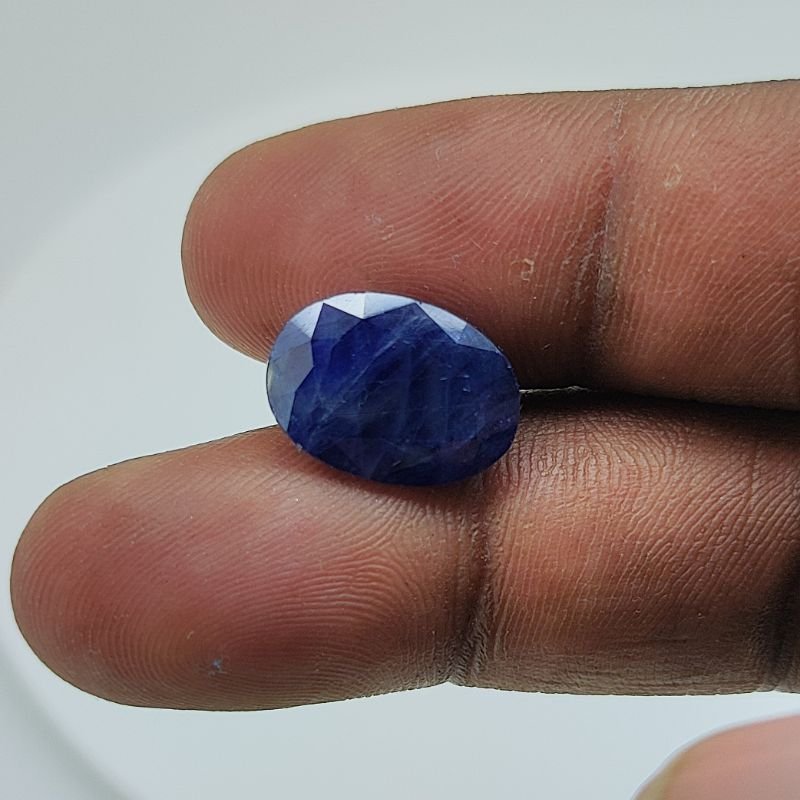 9.09 Carat Loose Blue Sapphire Gemstone, Neelam Stone
