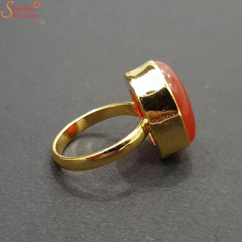 Gold-Plated Ruby Single Stone Ring from India - Return to Saturn in Red |  NOVICA