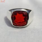 natural red garnet ring