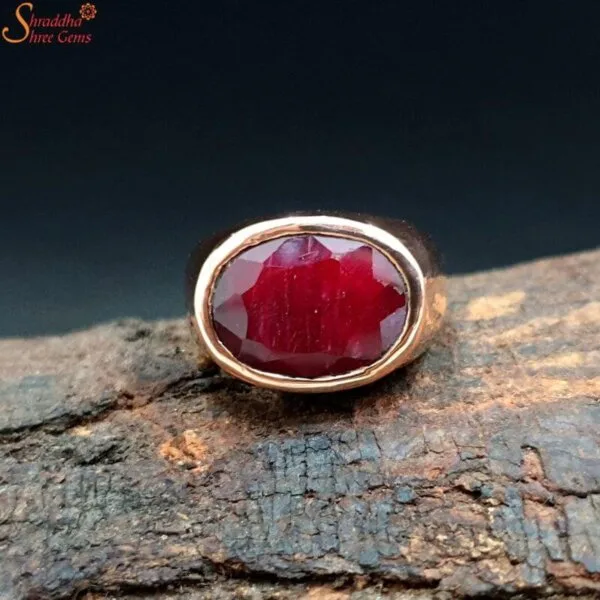 natural ruby men ring