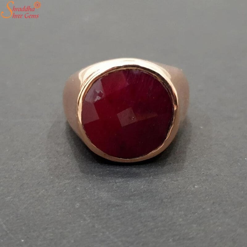 Natural Ruby Ring, Certified Manik Gemstone Ring