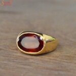 oval hessonite garnet ring