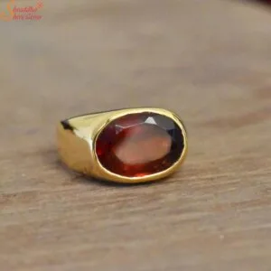 oval hessonite garnet ring