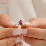 oval ruby silver ring