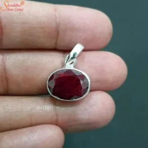 ruby gemstone silver pendant