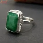 silver emerald ring