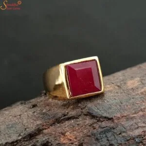 square ruby ring