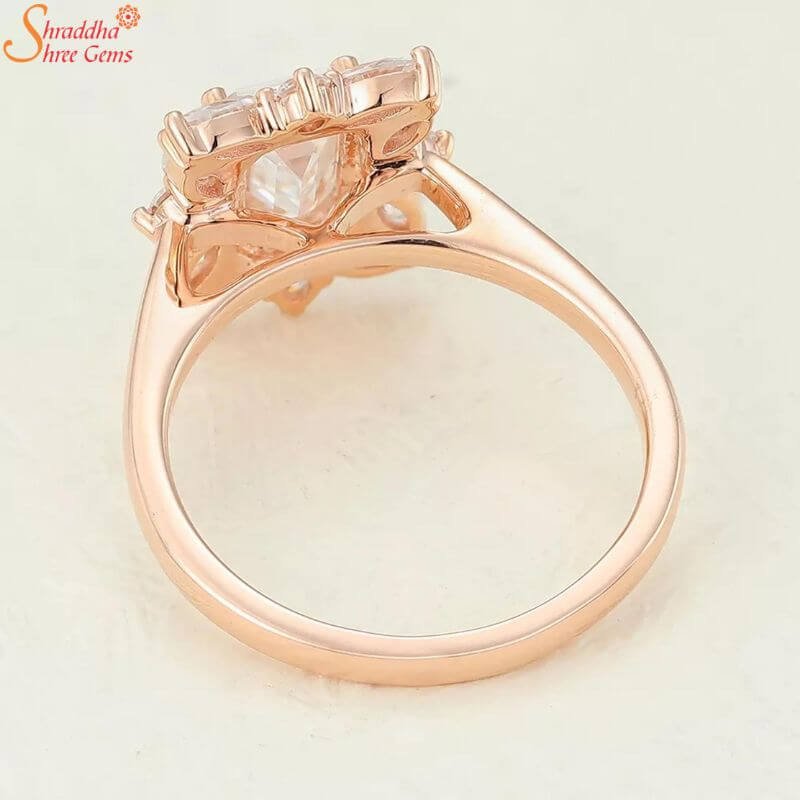1.25 ct - Princess Cut Diamond - Pave Band - Simple Antique Engagement Ring  Set - 10K Rose Gold - Walmart.com