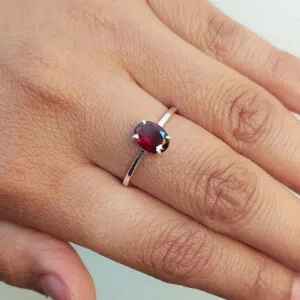 dainty garnet gemstone ring