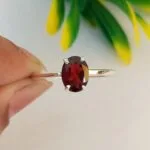 dainty garnet gemstone ring