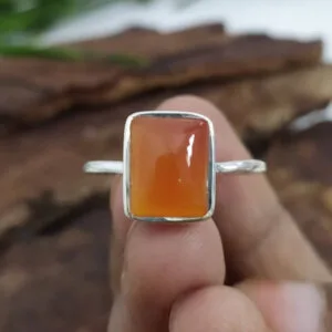 carnelian gemstone silver ring