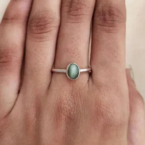 cat's eye silver ring