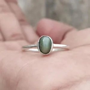cat's eye silver ring