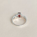 certified red garnet silver ring