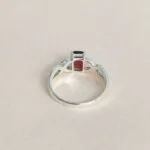 certified red garnet silver ring