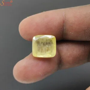 cushion yellow sapphire gemstone