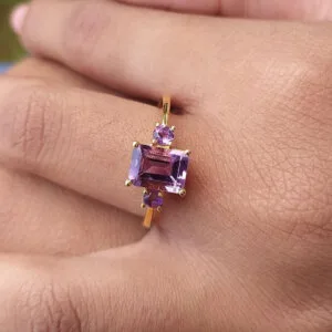 dainty amethyst engagement ring