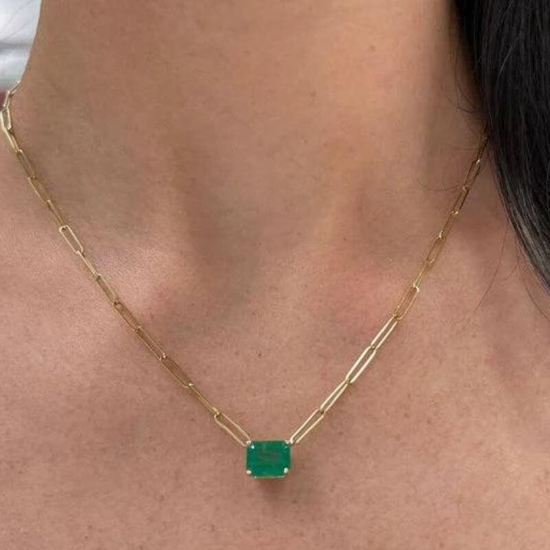 High Quality Emerald Gemstone Pendant, Panna Necklace