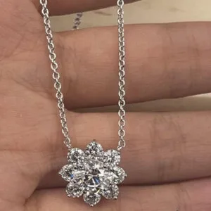 flower moissanite pendant