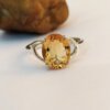 golden citrine gemstone ring
