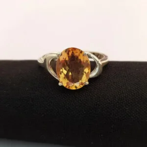 golden citrine gemstone ring