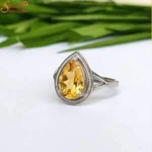 golden citrine engagement ring
