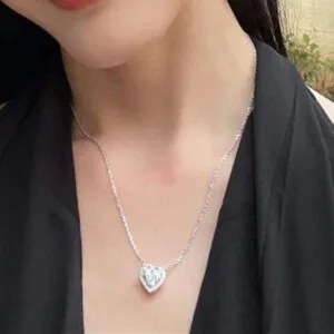 heart shape moissanite diamond necklace