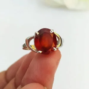 hessonite garnet gemstone ring