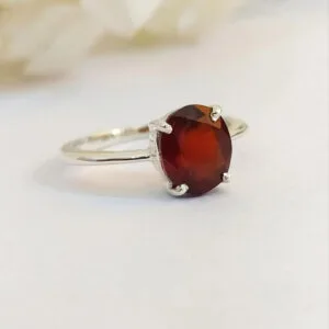 hessonite garnet gemstone ring